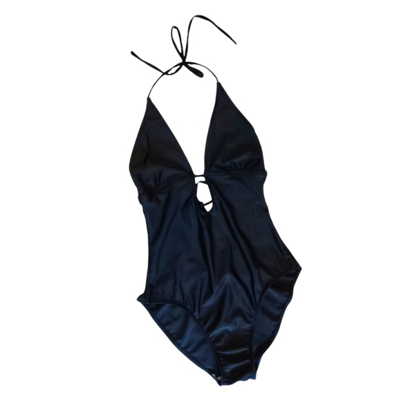 Sabree Black Cut Out One Piece Swimsuit - Picture 1 of 8
